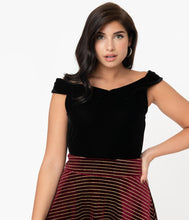 Load image into Gallery viewer, Black Velvet Maraschino Top