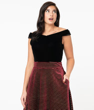 Load image into Gallery viewer, Black Velvet Maraschino Top