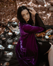 Load image into Gallery viewer, Goddess Moon Phase Eggplant Kimono