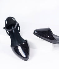 Load image into Gallery viewer, Black Glitter Libby Flats