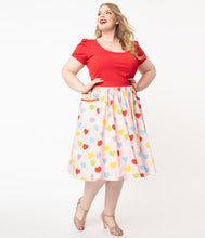 Load image into Gallery viewer, Pink and Multicolored Hearts Print Susannah Swing Skirt