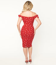 Load image into Gallery viewer, Red and Light Pink Heart Connie Wiggle Dress- 1 LEFT!