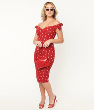 Load image into Gallery viewer, Red and Light Pink Heart Connie Wiggle Dress- 1 LEFT!