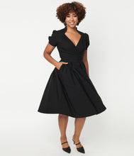 Load image into Gallery viewer, Black Lucille Swing Dress