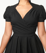 Load image into Gallery viewer, Black Lucille Swing Dress