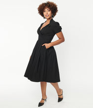 Load image into Gallery viewer, Black Lucille Swing Dress