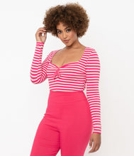 Load image into Gallery viewer, Hot Pink Stripe Maxine Top