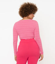 Load image into Gallery viewer, Hot Pink Stripe Maxine Top
