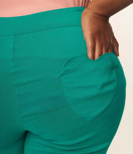Load image into Gallery viewer, Teal Heart Pocket Smarty Pants Capri