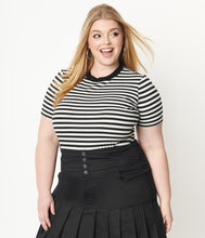 Load image into Gallery viewer, Black and White Striped Back To Basics Top