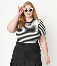 Load image into Gallery viewer, Black and White Striped Back To Basics Top