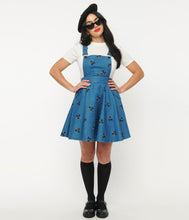 Load image into Gallery viewer, Blue Denim & Cats Brionne Pinafore Skirt