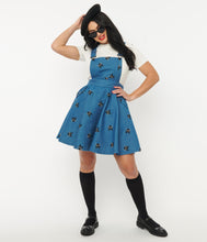 Load image into Gallery viewer, Blue Denim & Cats Brionne Pinafore Skirt