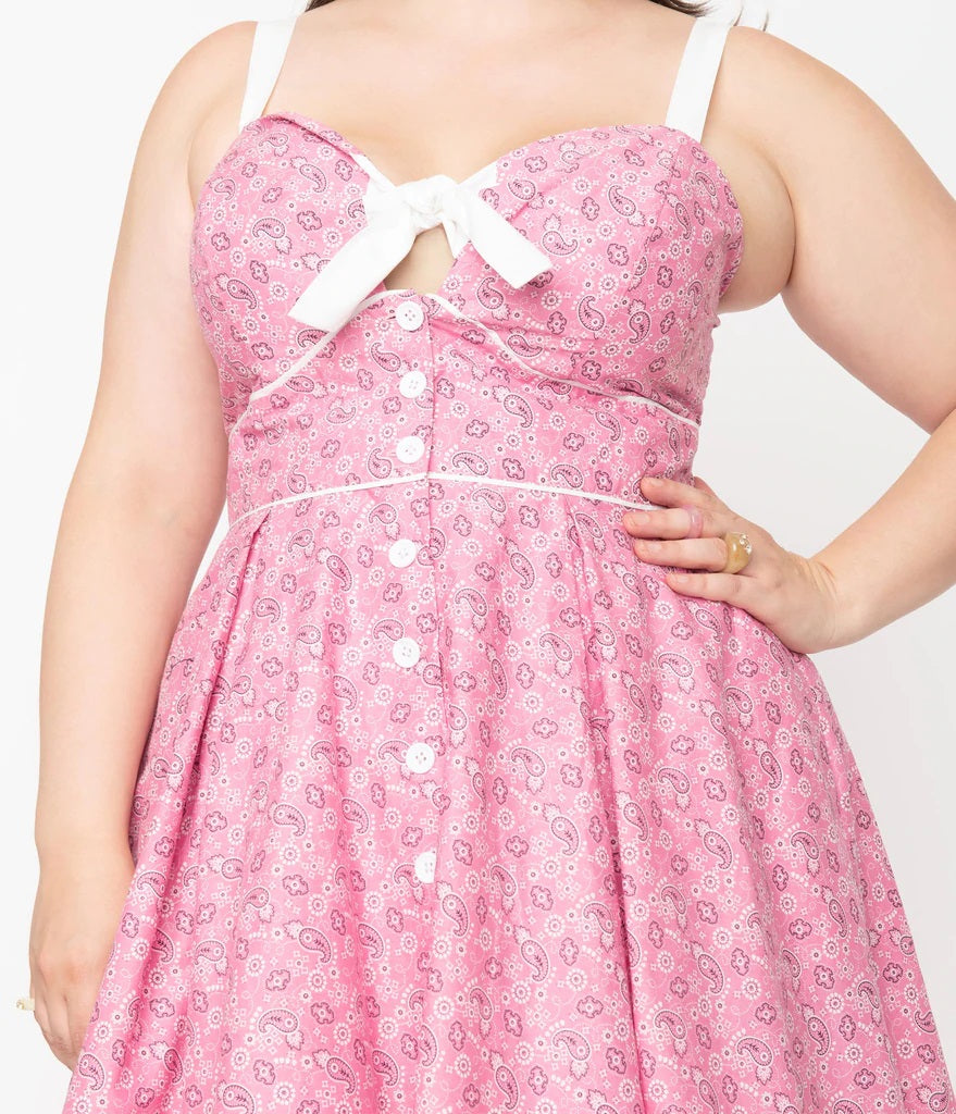 pink bandana dress Zimmermann Matchmaker Frilled Midi Dress in Pink Bandana