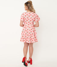 Load image into Gallery viewer, Pink and Cherry Print Poppy Fit and Flare Dress