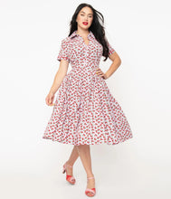 Load image into Gallery viewer, Lavender and Cherry Print Springfield Swing Dress