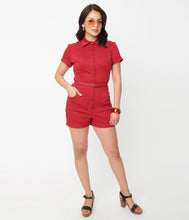 Load image into Gallery viewer, Red Patsy Romper