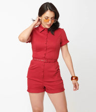 Load image into Gallery viewer, Red Patsy Romper