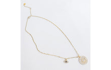 Load image into Gallery viewer, Evil Eye Medallion with Micro Evil Eye Charm Necklace