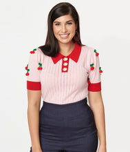 Load image into Gallery viewer, Pink and Cherry Prim and Pretty Sweater Top