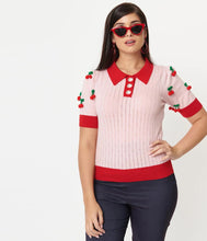 Load image into Gallery viewer, Pink and Cherry Prim and Pretty Sweater Top