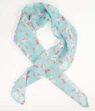 Load image into Gallery viewer, Hello Kitty Mint and Gingham Hearts Hair Scarf