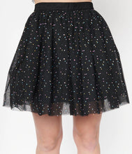Load image into Gallery viewer, Black and Multicolor Polka Dots Sweetie Pie Short Tulle Skirt
