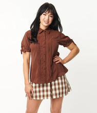 Load image into Gallery viewer, Brown Colvin Blouse