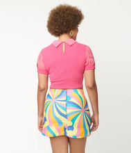 Load image into Gallery viewer, Pink Knit Cap Sleeve Crop Top