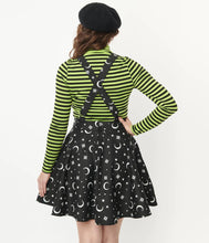 Load image into Gallery viewer, Black and White Moon Print Brionne Pinafore Skirt
