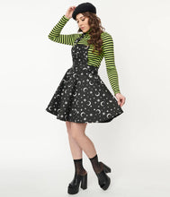 Load image into Gallery viewer, Black and White Moon Print Brionne Pinafore Skirt
