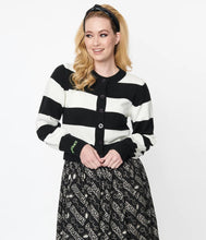 Load image into Gallery viewer, "Strange & Unusual" Beetlejuice Cardigan