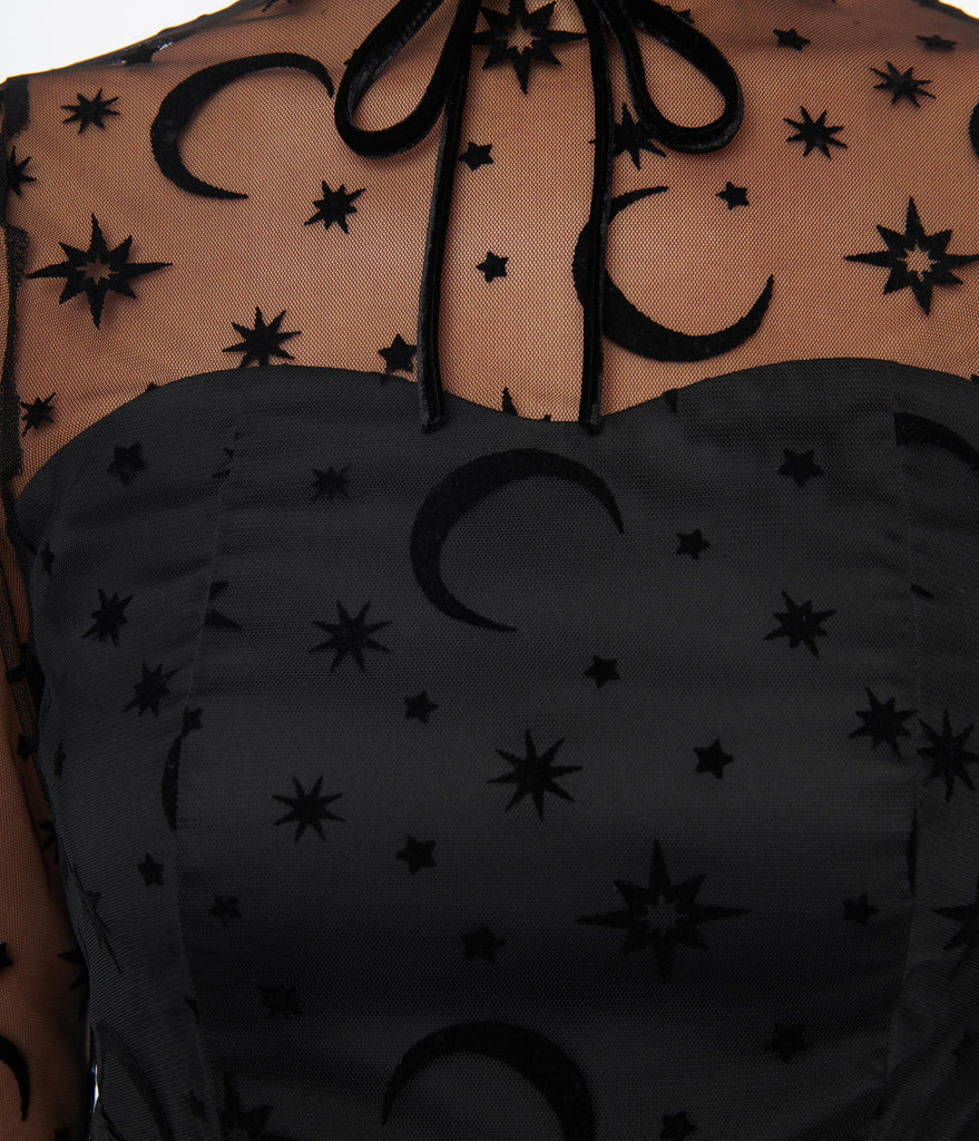 strapless open back dress Cookie Lolita Floating Star Black Pink Bow Prom Dress L main image 0