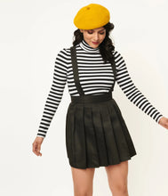 Load image into Gallery viewer, Black Pleated Suspender Skirt