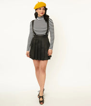 Load image into Gallery viewer, Black Pleated Suspender Skirt