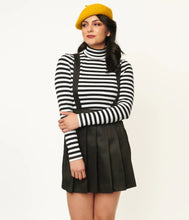 Load image into Gallery viewer, Black Pleated Suspender Skirt