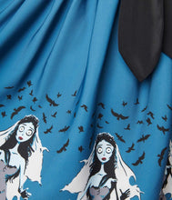 Load image into Gallery viewer, Corpse Bride Emily Border Flare Skirt
