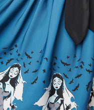 Load image into Gallery viewer, Corpse Bride Emily Border Flare Skirt