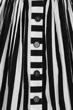 Load image into Gallery viewer, Juno Black and White Stripe Swing Skirt