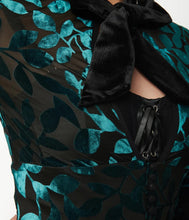 Load image into Gallery viewer, Teal Green Devore Velvet Tallullah Duster- LAST ONE SIZE SMALL