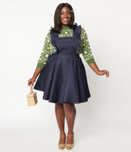 Load image into Gallery viewer, Dark Blue Denim Ruffle Pinafore