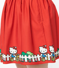 Load image into Gallery viewer, Hello Kitty Red Bicycle Border Print Mini Skirt