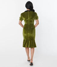 Load image into Gallery viewer, Moss Velvet Holloway Wiggle Dress