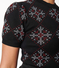 Load image into Gallery viewer, Black and White Snowflake Sweater Top