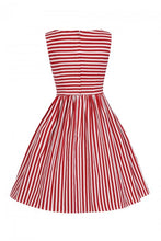 Load image into Gallery viewer, Candice Red and White Striped Swing Dress