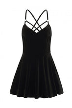 Load image into Gallery viewer, Dorcas Velvet Strappy Skater Dress