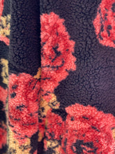 Load image into Gallery viewer, Black Floral Sherpa CottageCore Jacket