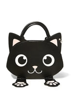 Load image into Gallery viewer, Black Cat Bag of Tricks Peekaboo Magnetic Paws Handbag