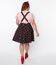 Load image into Gallery viewer, Black & Red Hearts Brionne Pinafore Skirt
