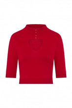 Load image into Gallery viewer, Shirley Red Button Keyhole Cropped Jumper